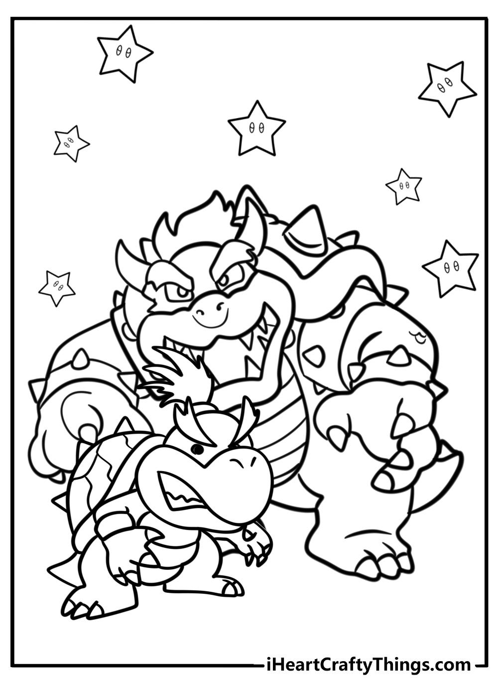 Bowser and bowser jr coloring pages