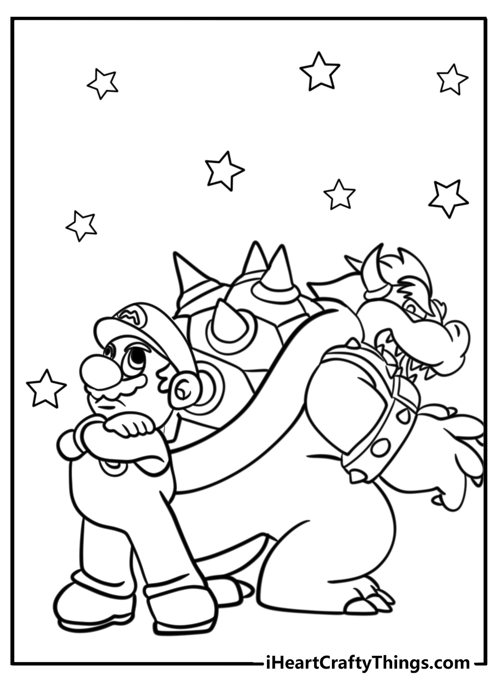 Bowser and mario coloring pages