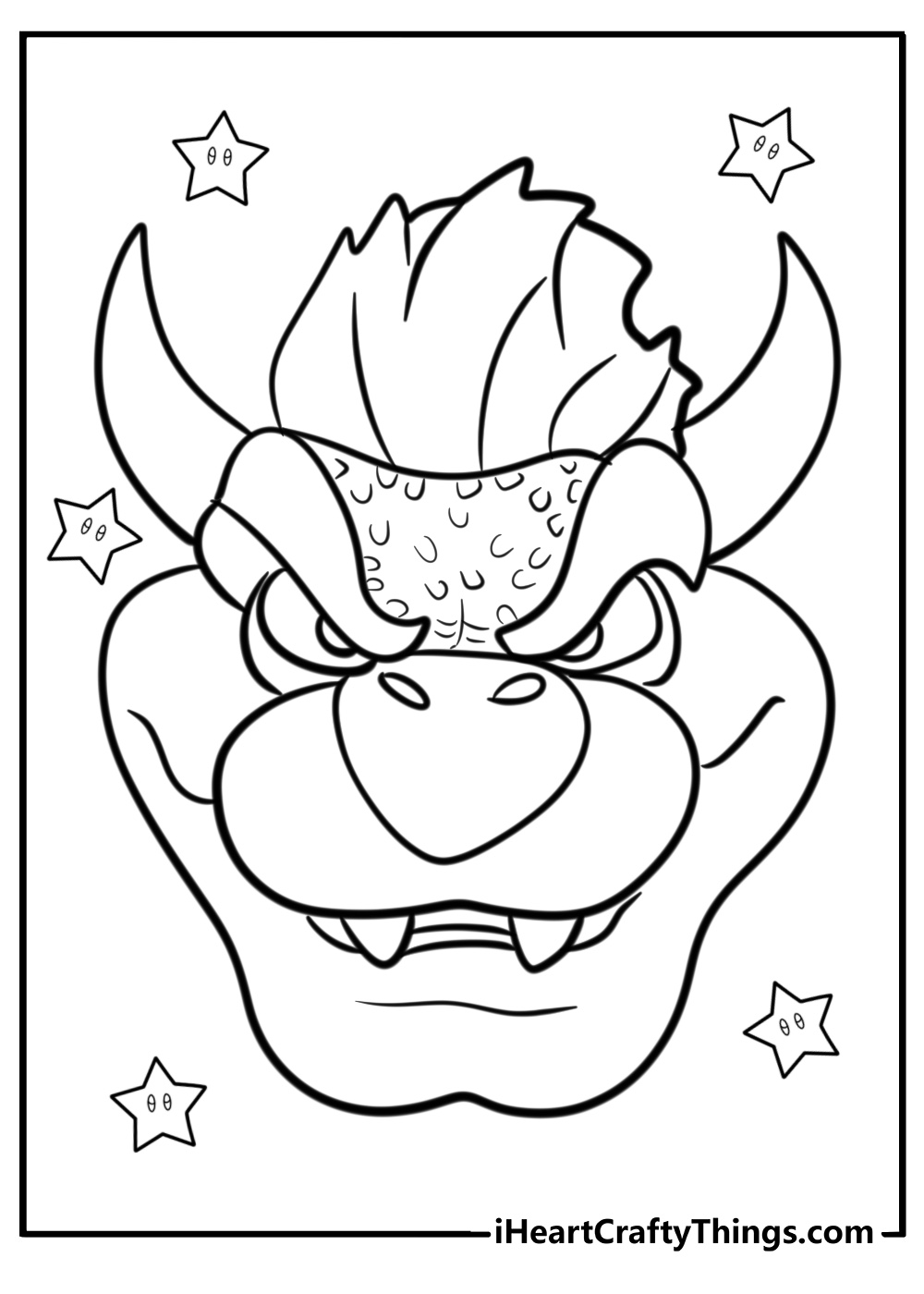 Bowser face coloring page