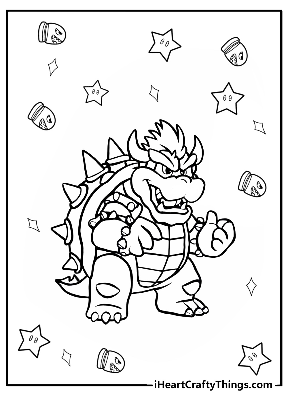 Bowser from mario coloring pages