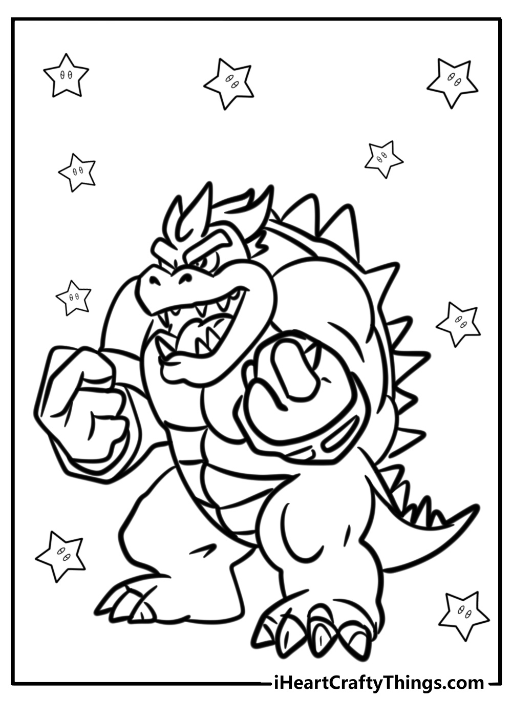 Bowser fury coloring page