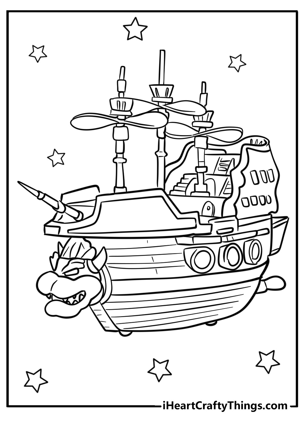 Bowser ship coloring page