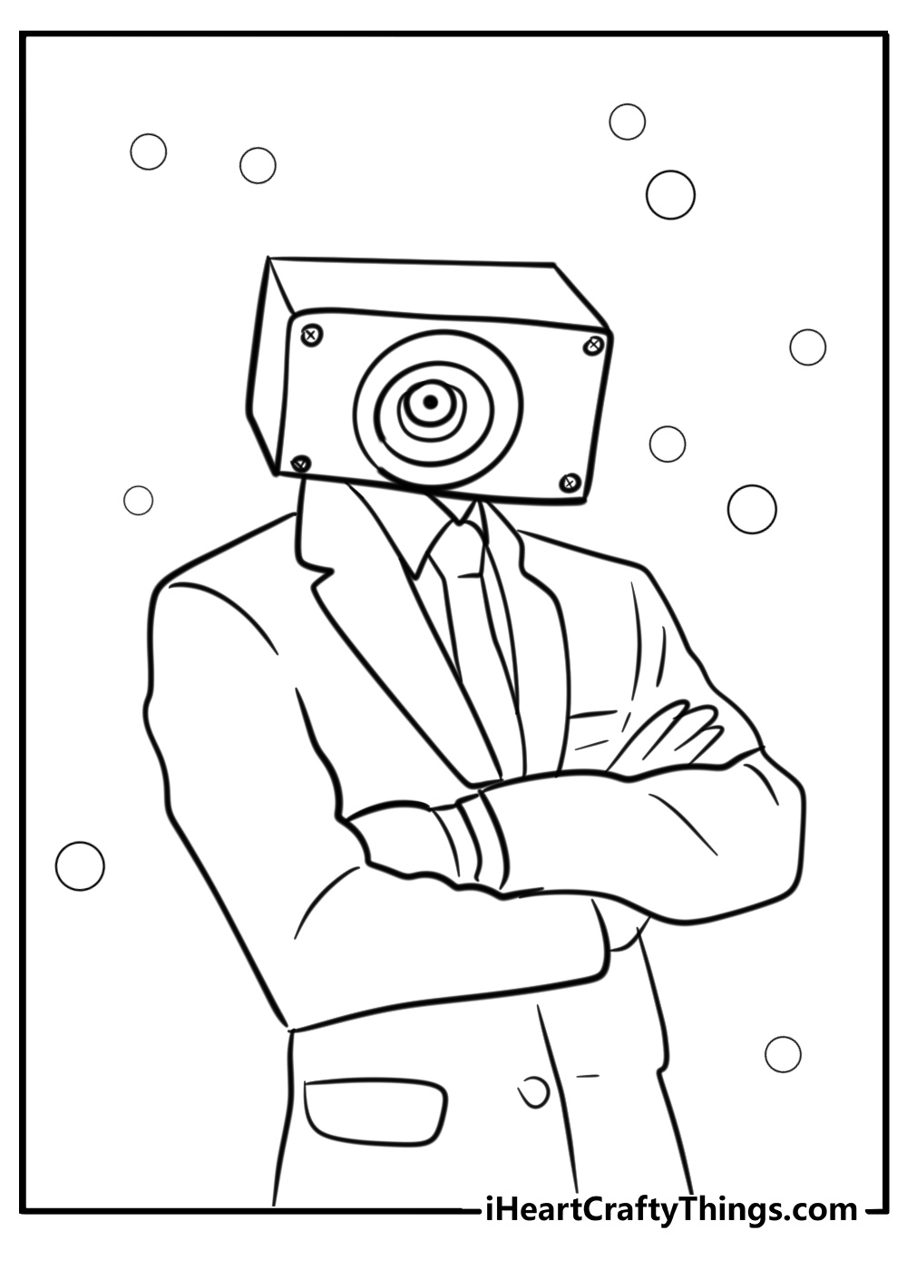 Camera man skibidi coloring page