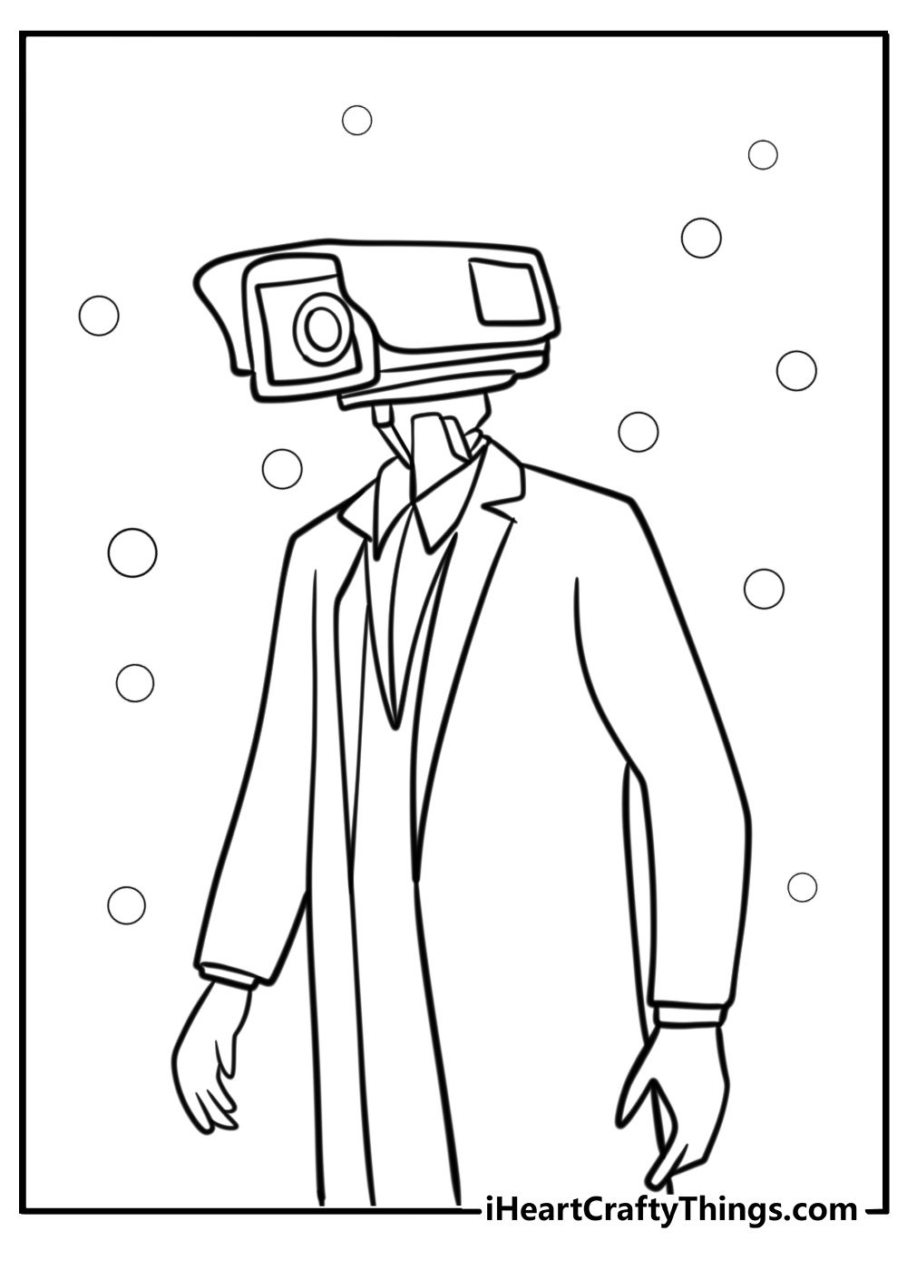 Cameraman skibidi coloring page