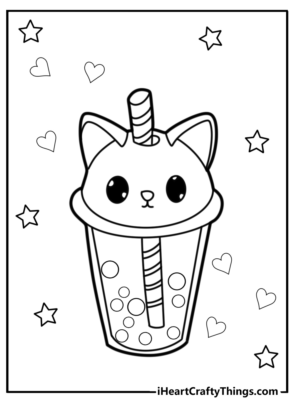 Cat boba coloring pages