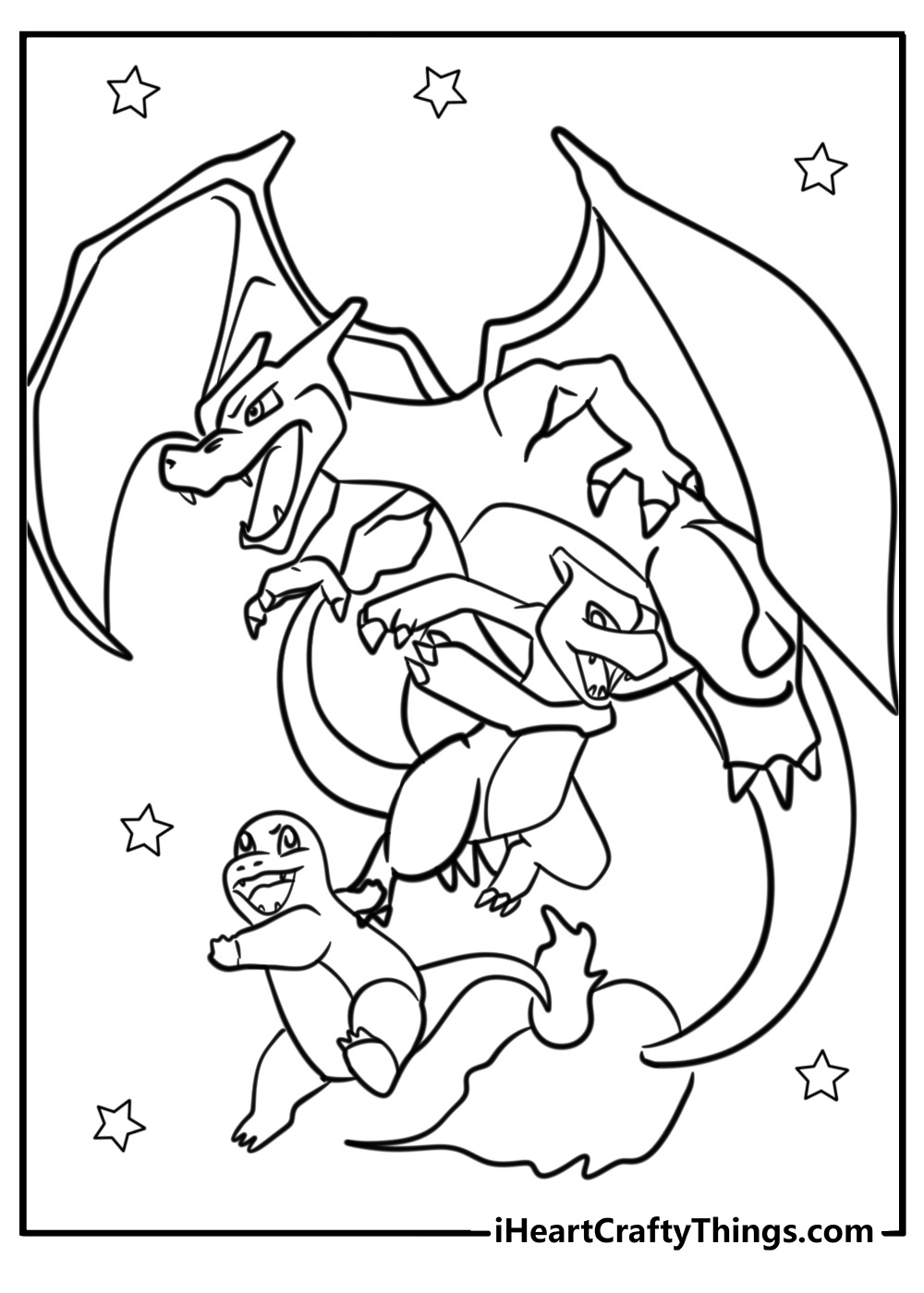 Charizard evolution coloring pages