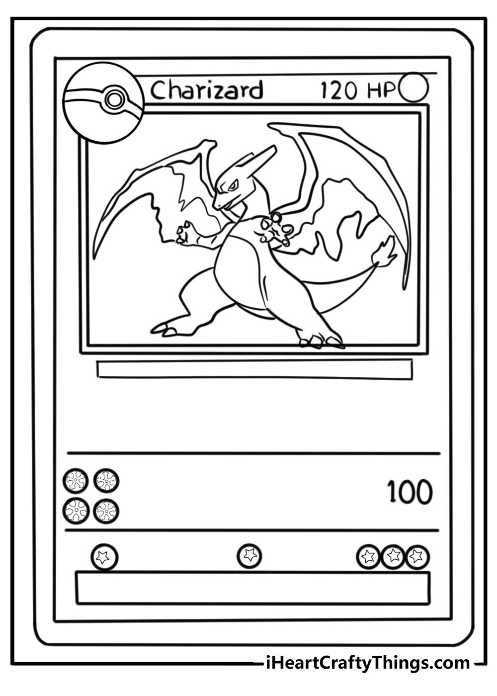 Charizard pokemon card coloring pages