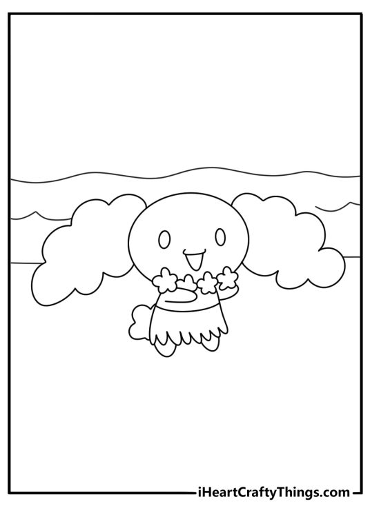 chiffon practices a dance routine in this cute sanrio coloring page