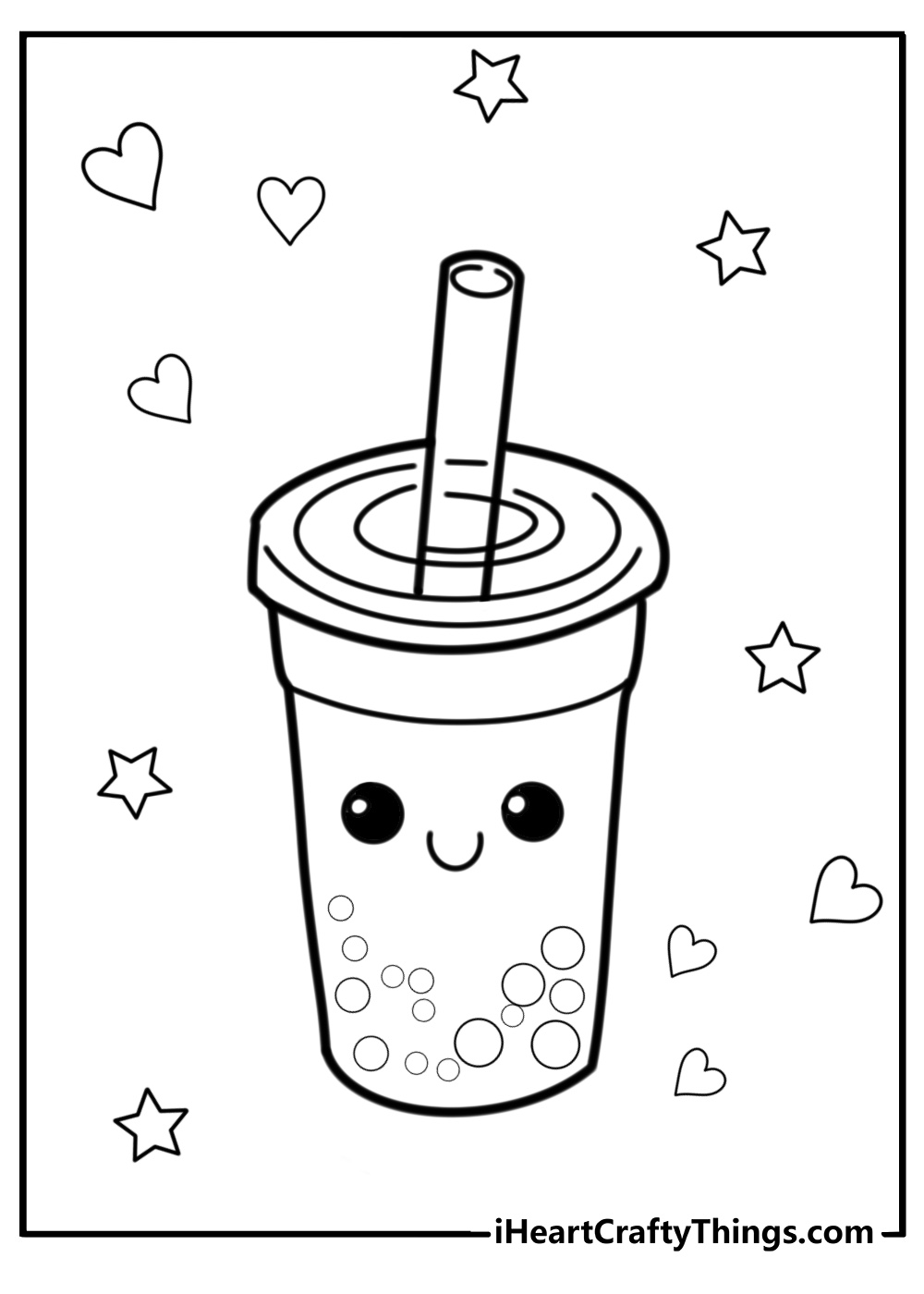 Cute boba coloring pages