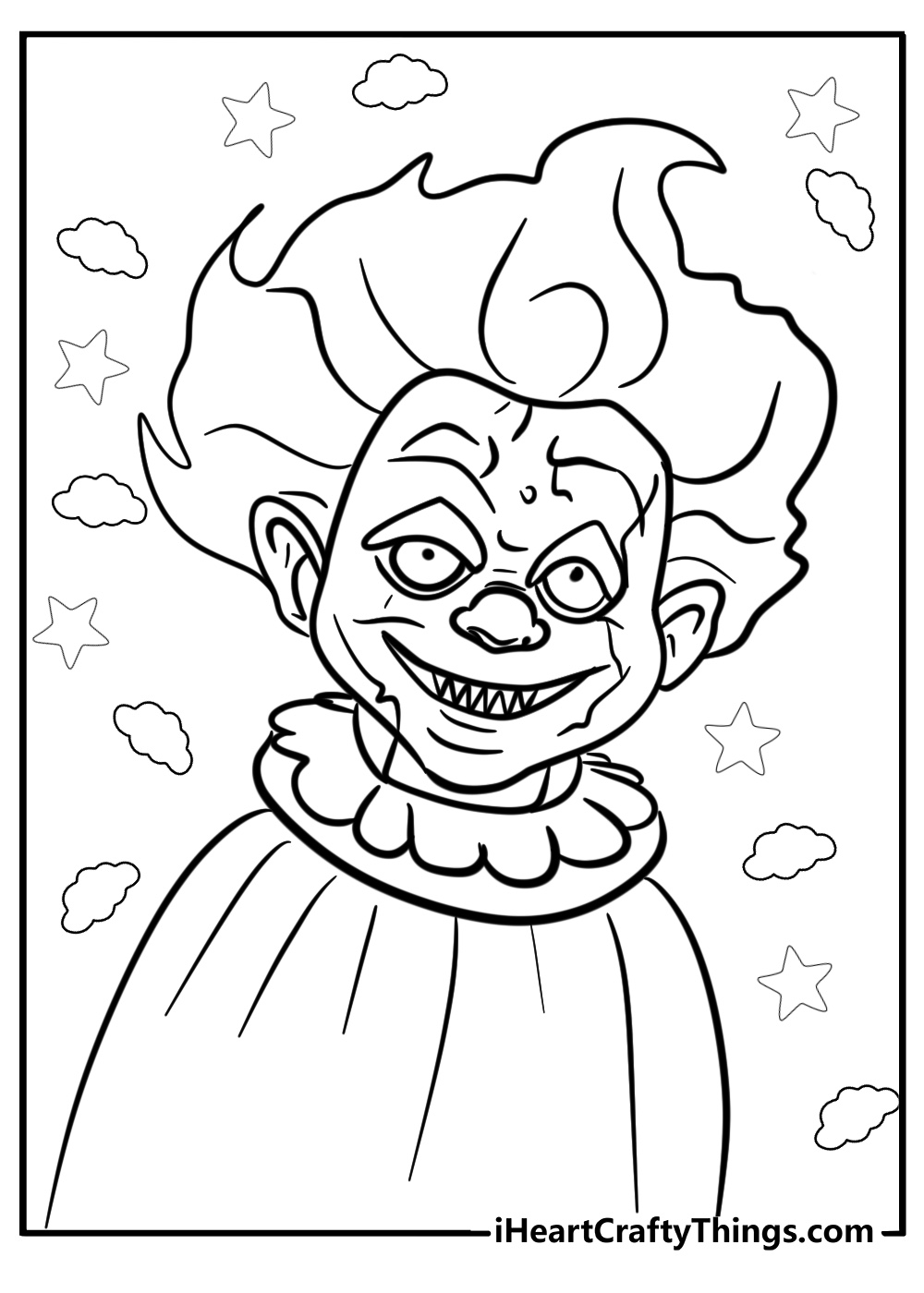 Easy scary coloring pages