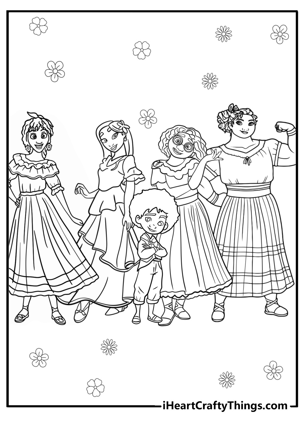 Encanto family coloring page