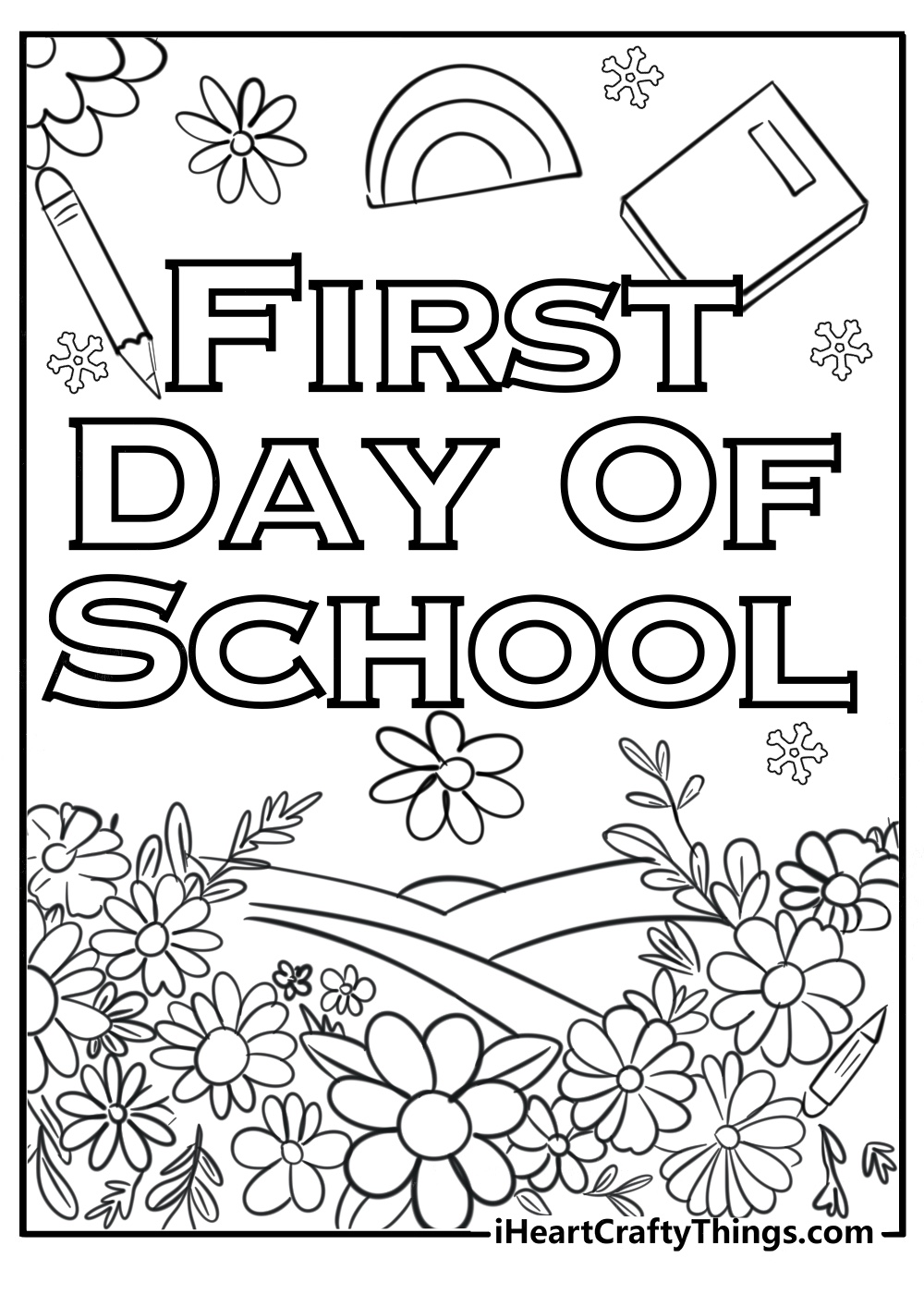 First day of school coloring page