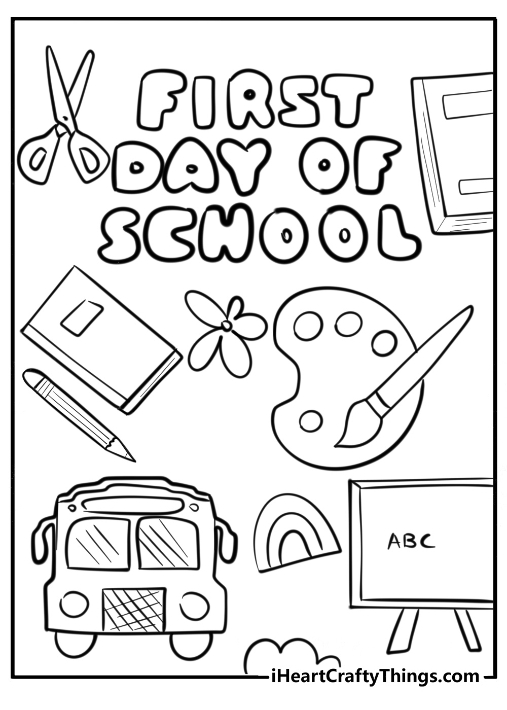 First day of school coloring sheet