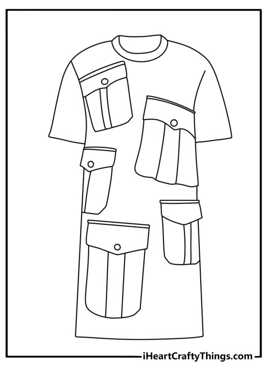 free fashion printable featuring a casual t shirt dress with a large pocket