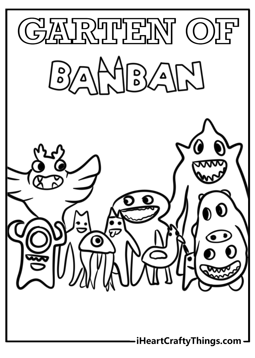 Garden of ban ban coloring pages