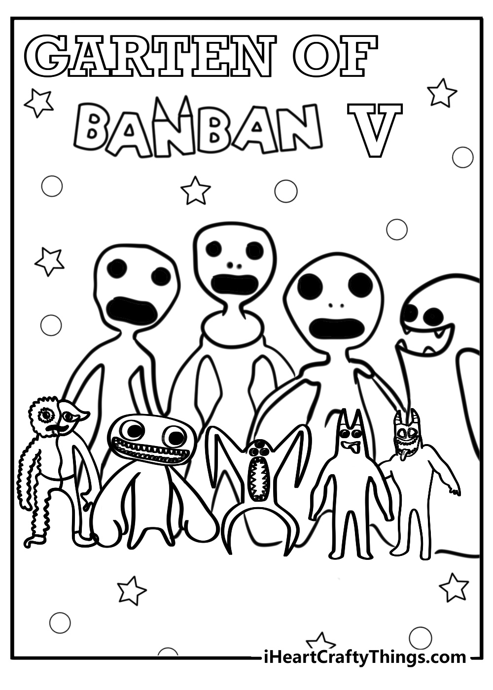 Garten of banban 5 coloring pages