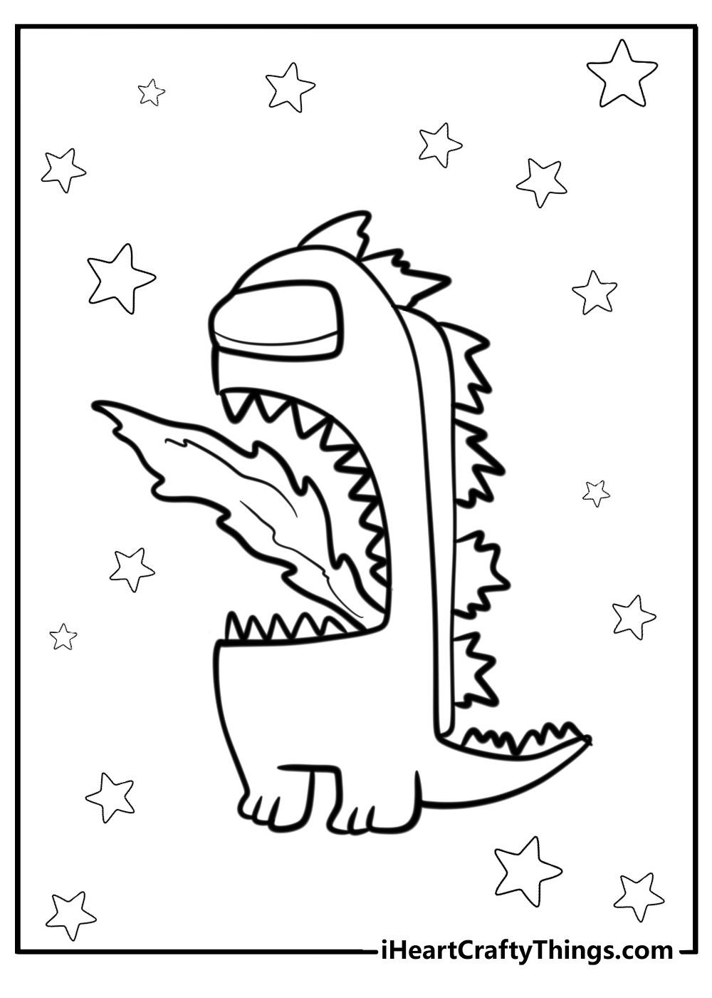 Godzilla among us coloring pages