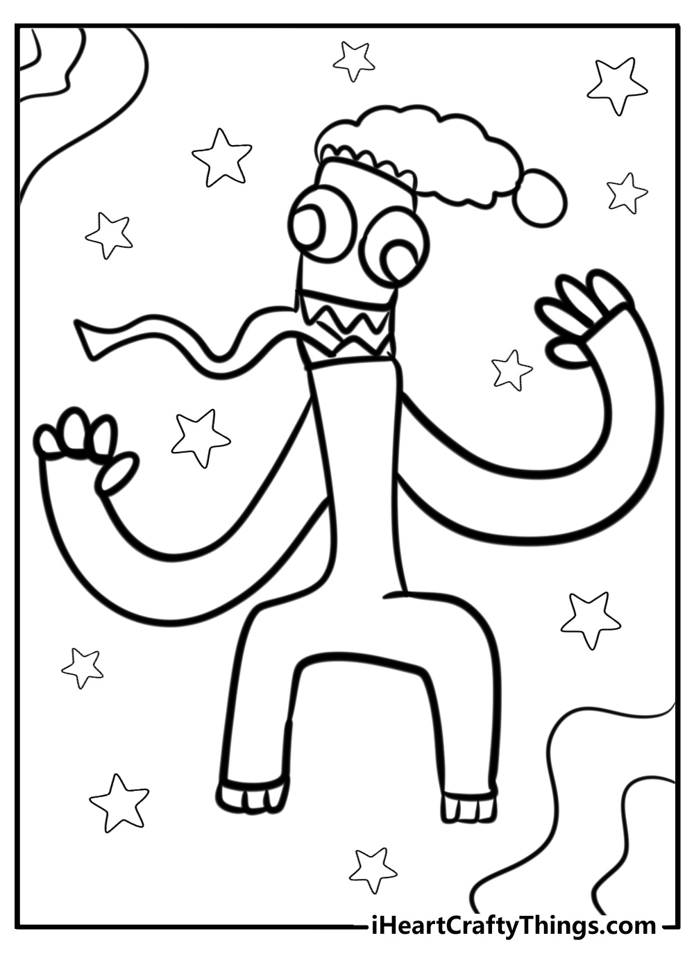 Green rainbow friends coloring pages