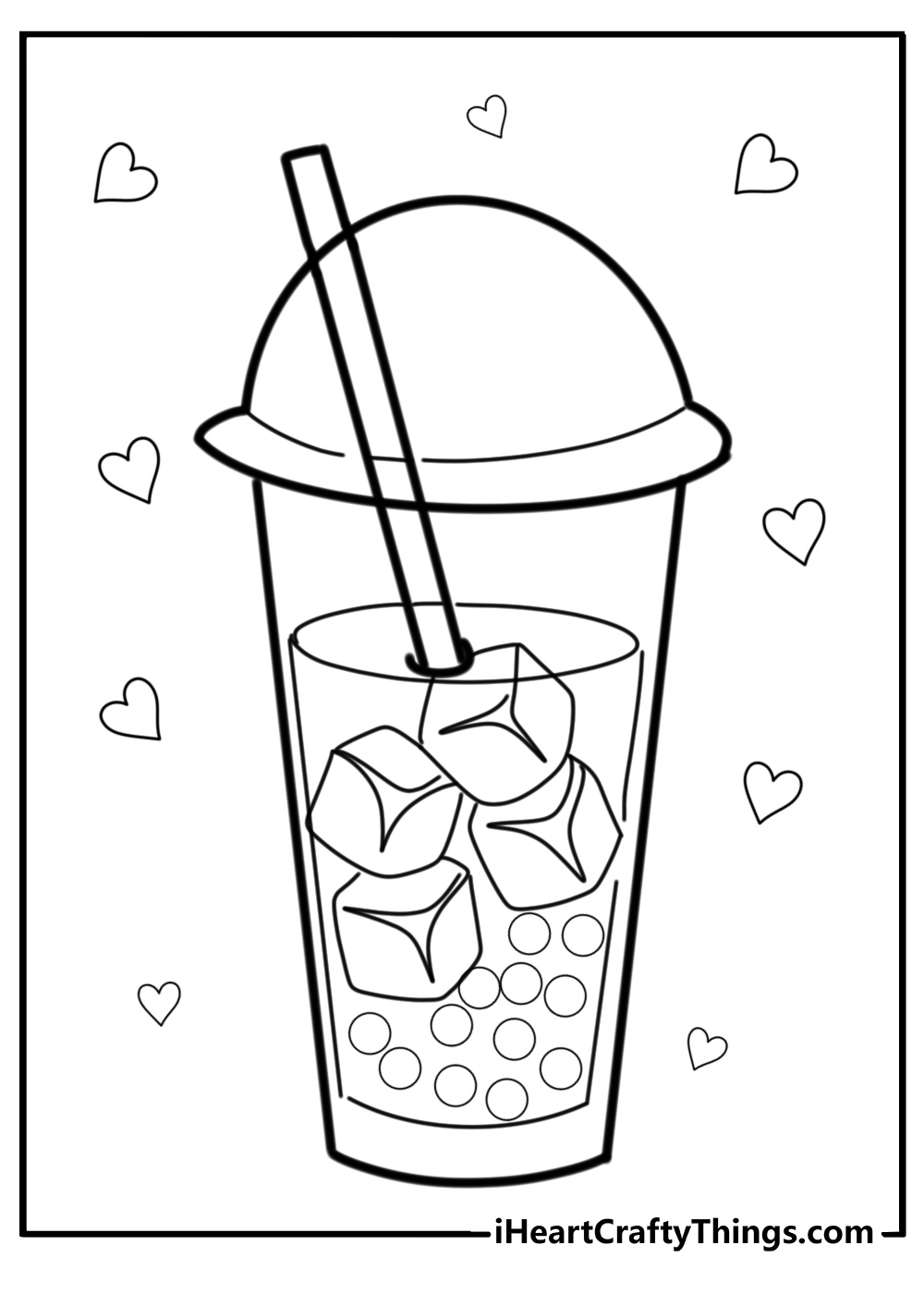 Iced tea bubble tea coloring pages