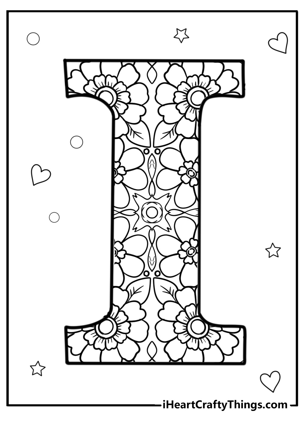 Letter i coloring page