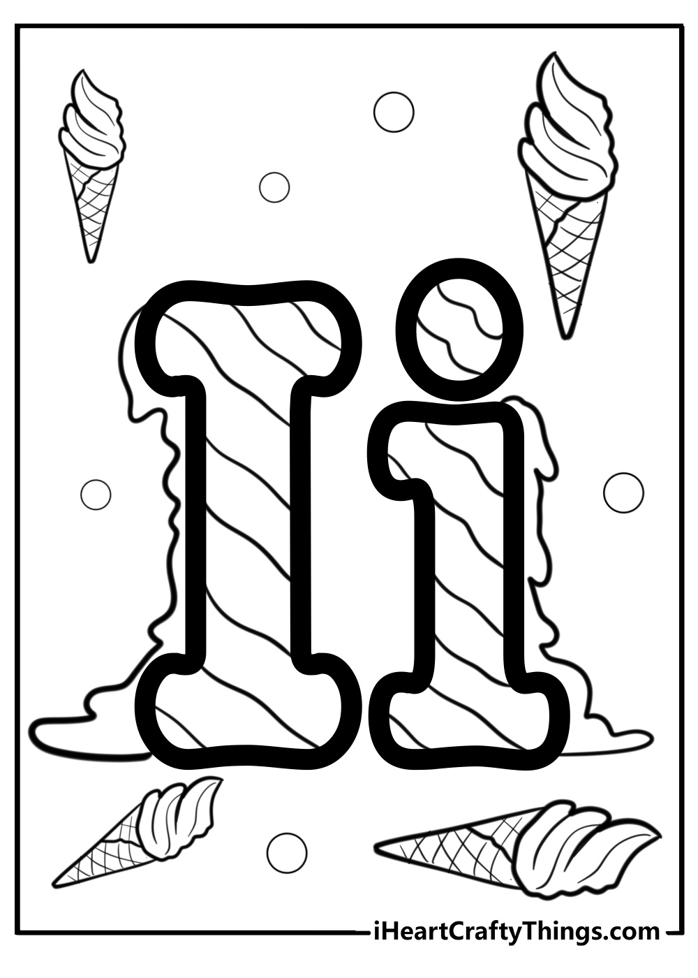 Letter i coloring pages printable