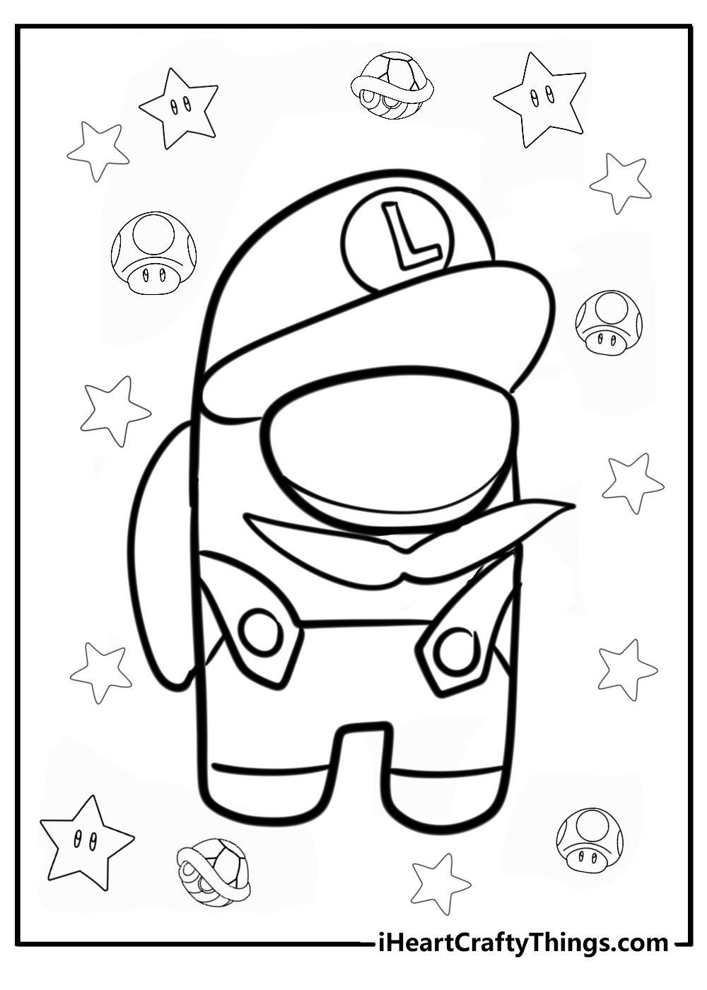 Luigi among us coloring pages