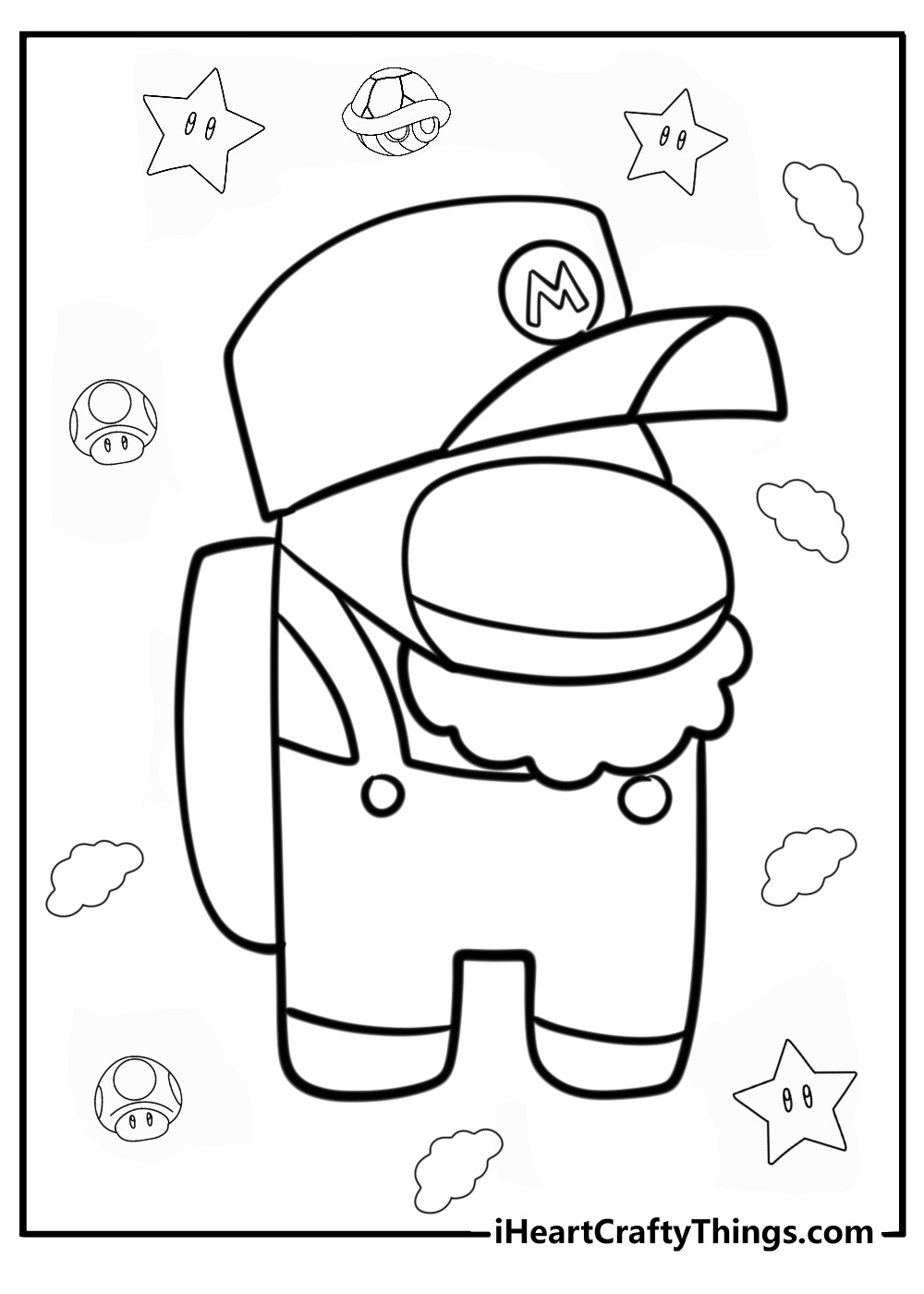 Mario among us coloring pages