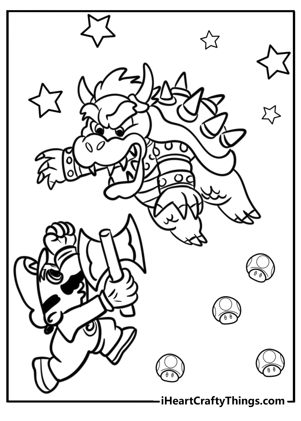 Mario vs bowser coloring pages