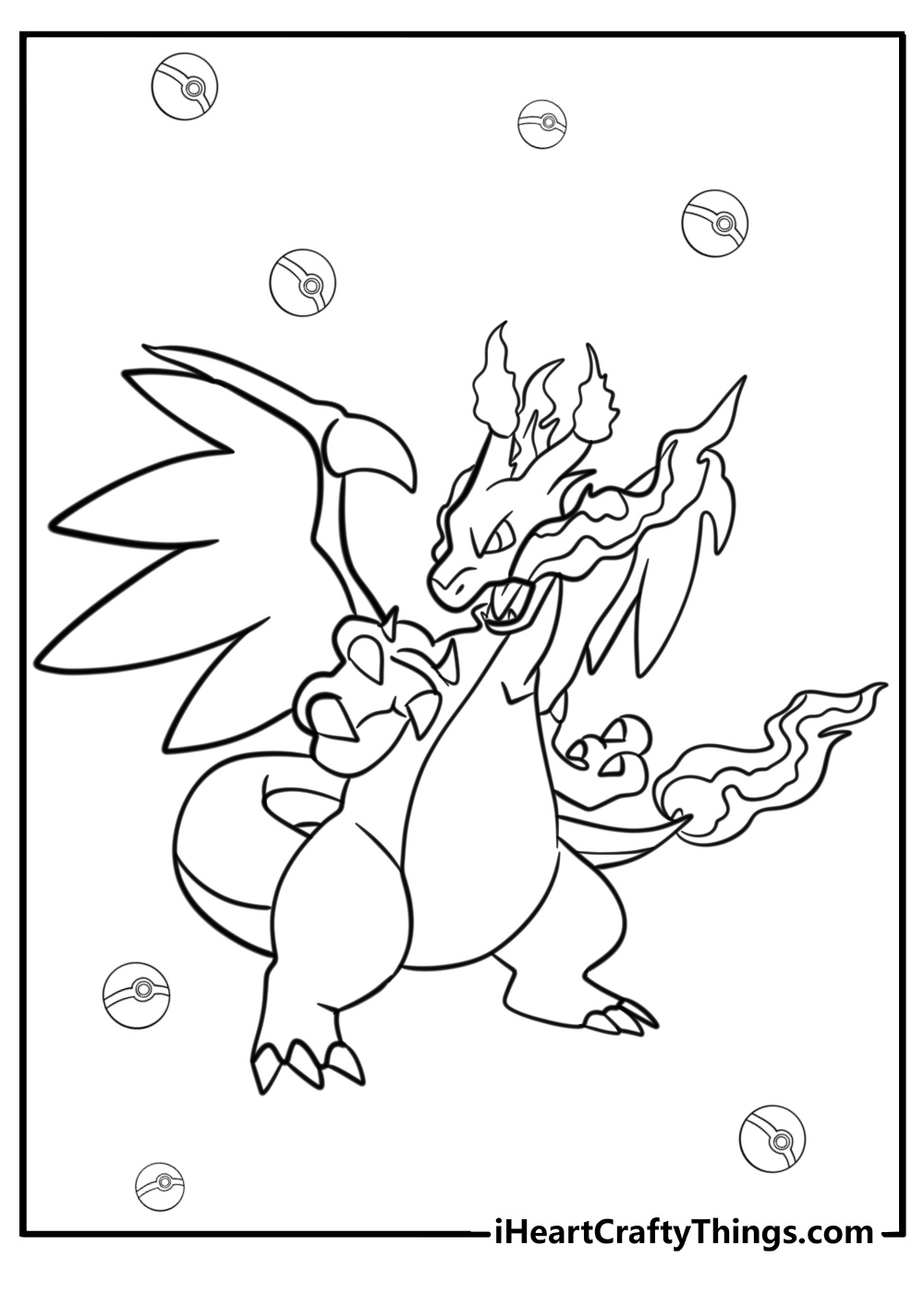 Mega charizard x coloring page