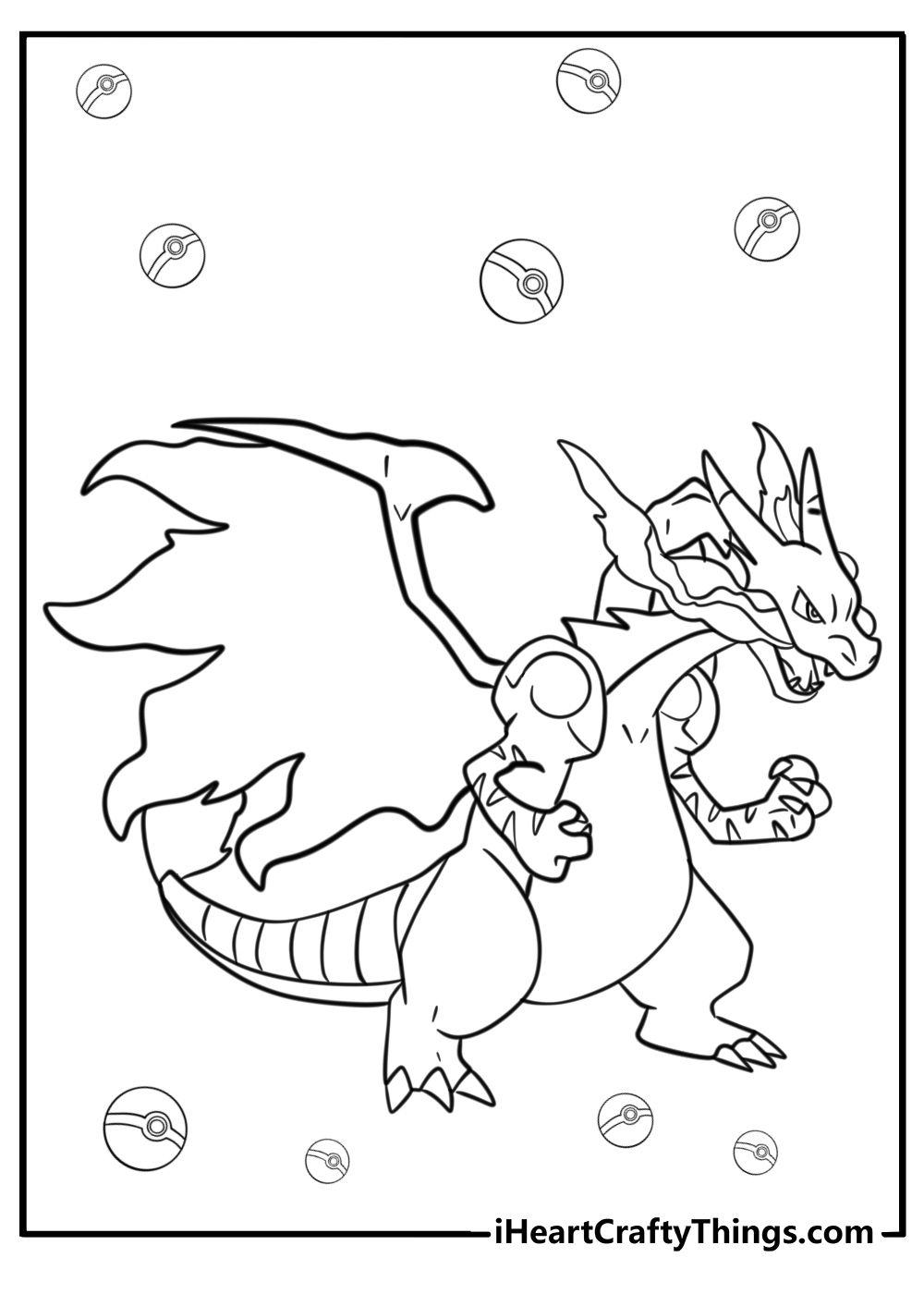 Mega charizard y coloring page