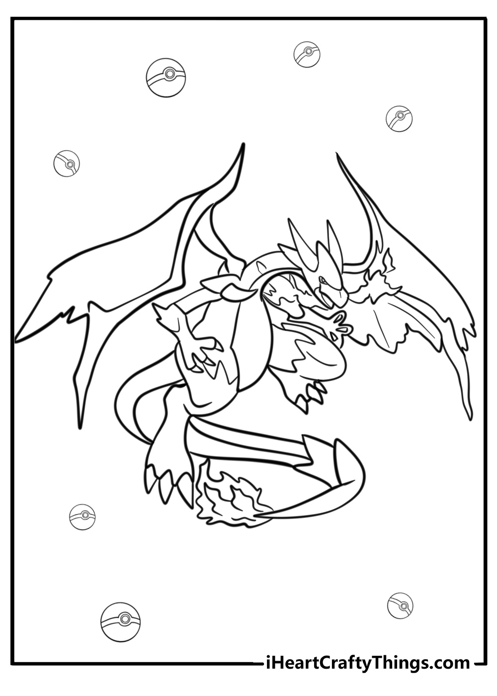 Mega charizard z coloring page