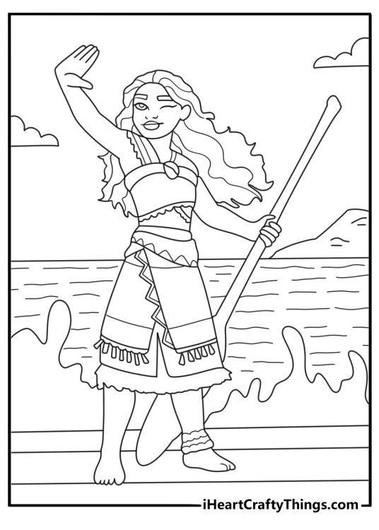 moana 2 coloring pages printable with Moana discovering a new island beyond the reef