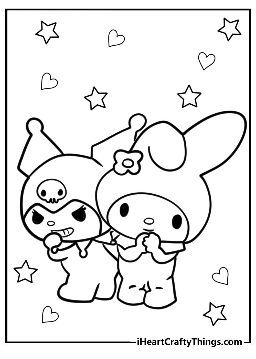 My melody coloring pages kuromi outline