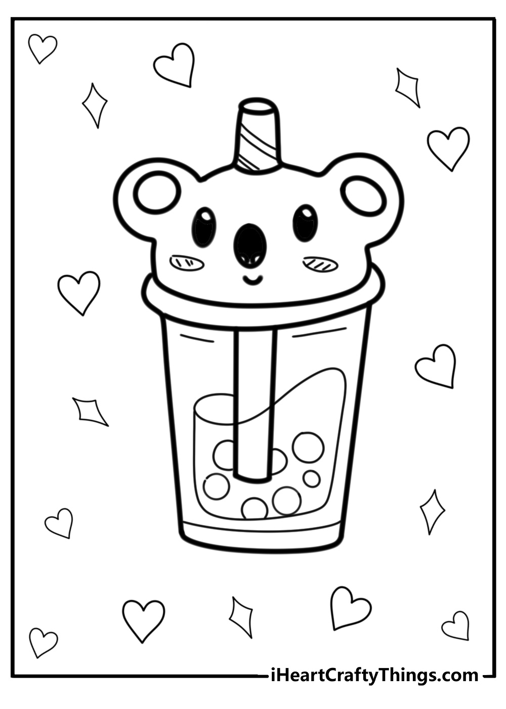 Panda boba coloring pages