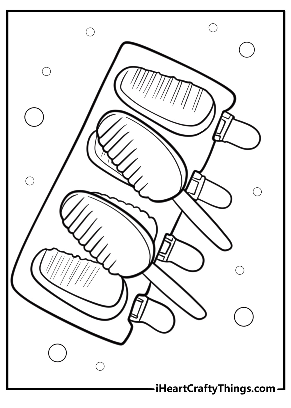 Popsicles on a tray ready to eat coloring page