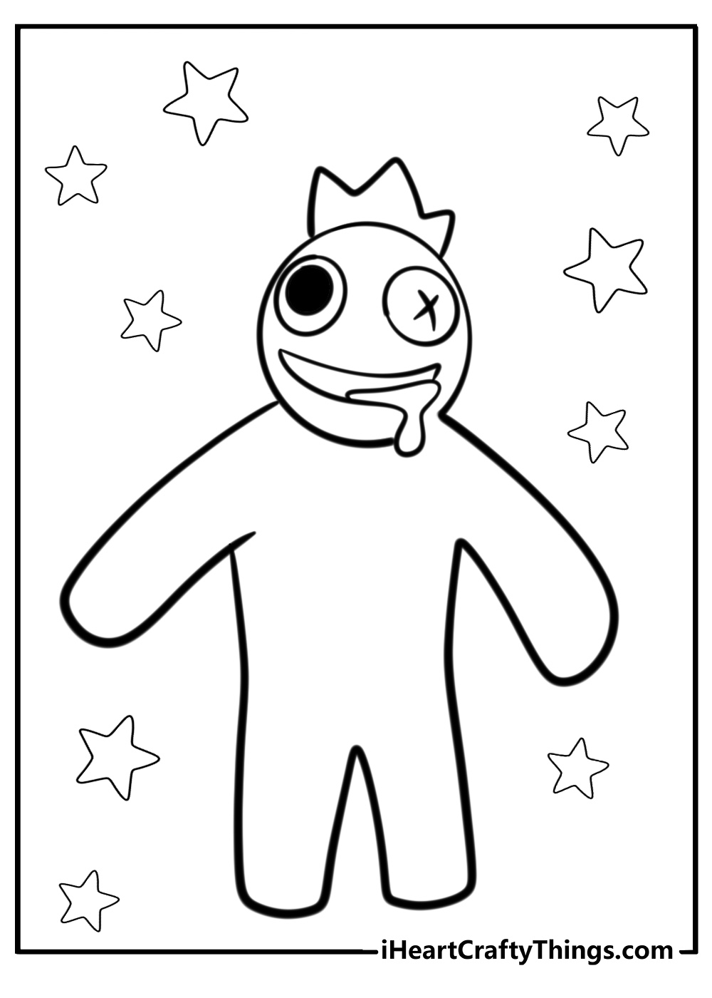 Rainbow friends blue coloring page