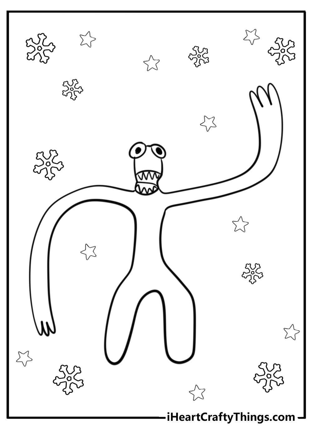 Rainbow friends coloring pages green