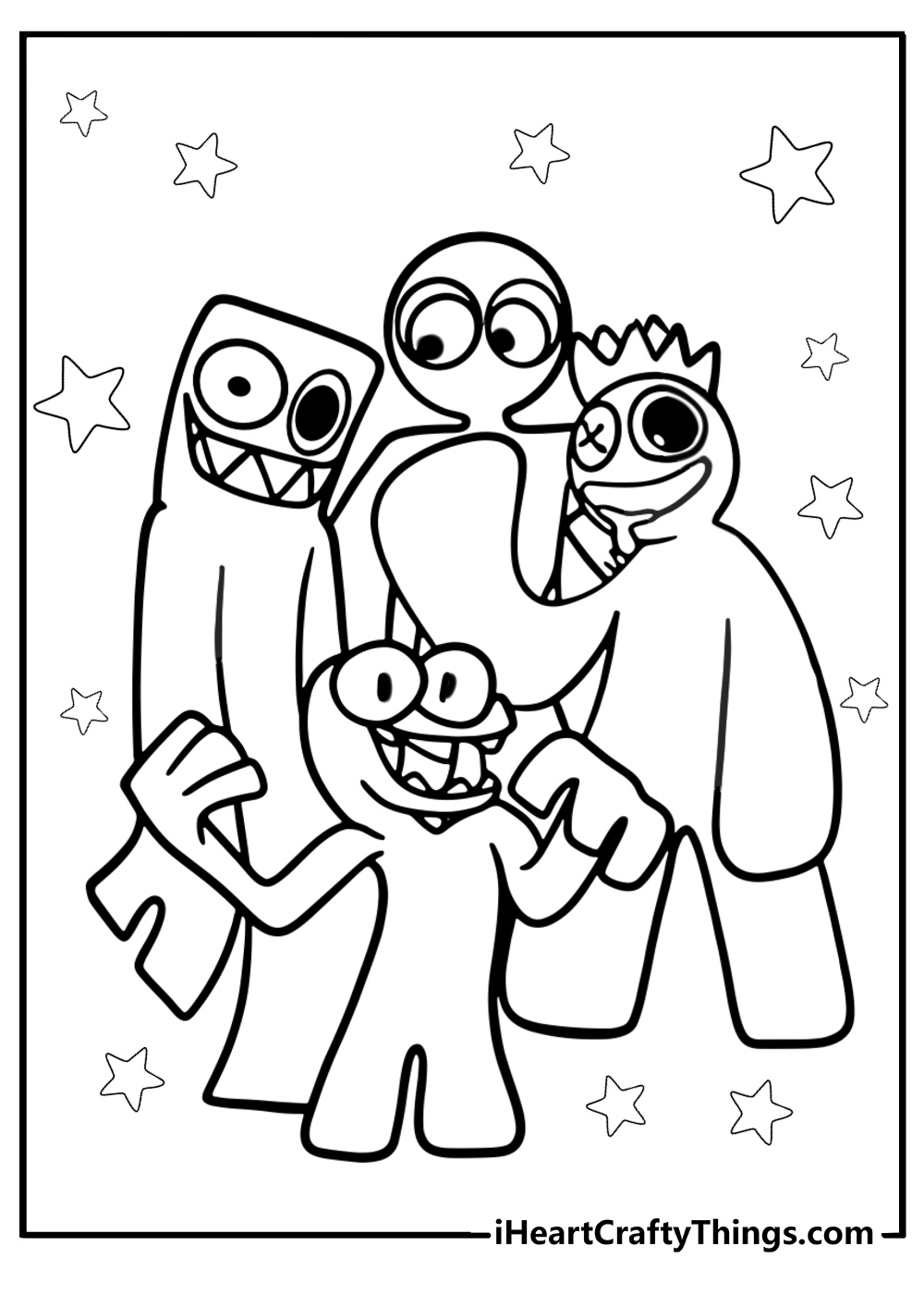 Rainbow friends coloring pages