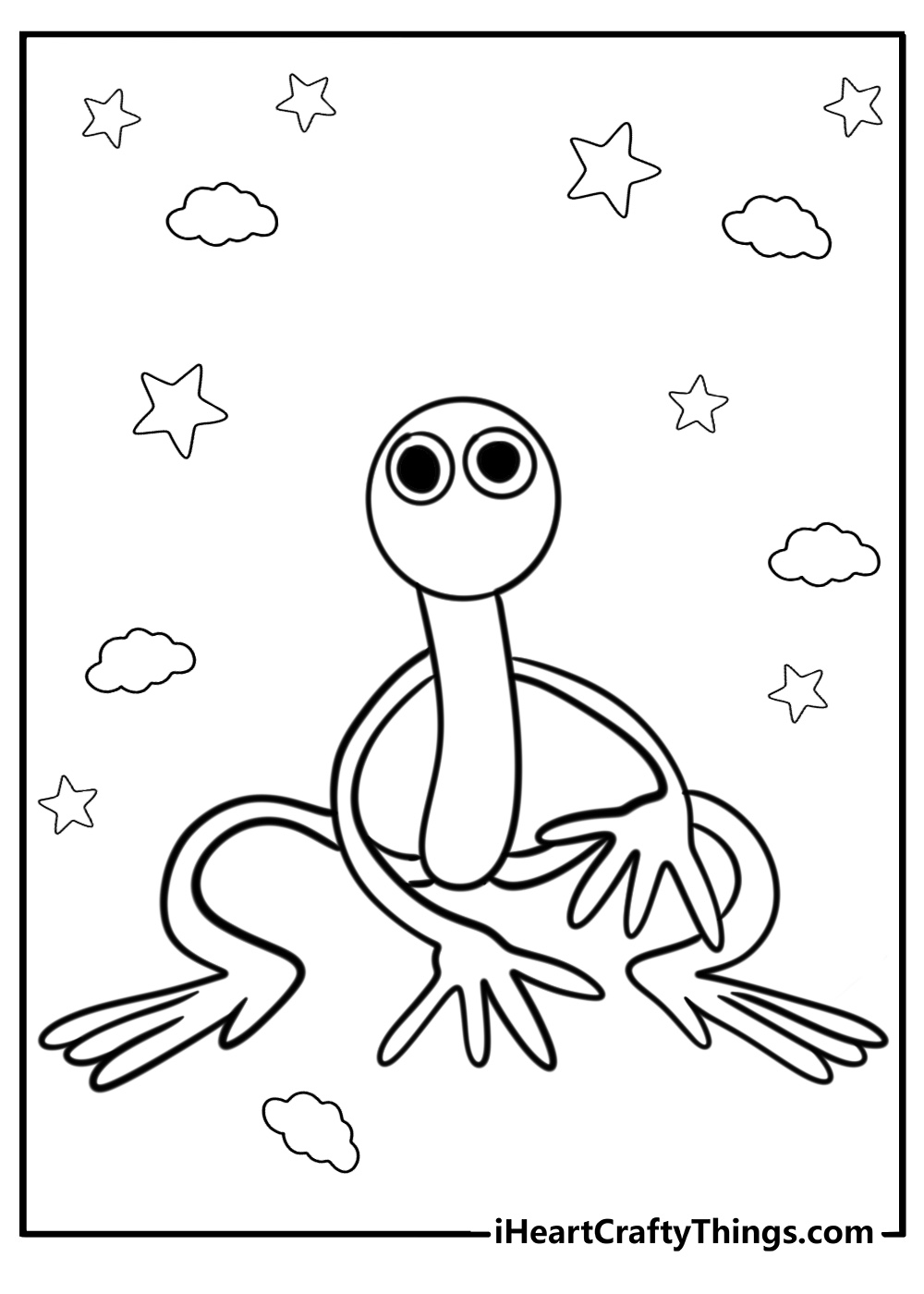 Rainbow friends purple coloring pages