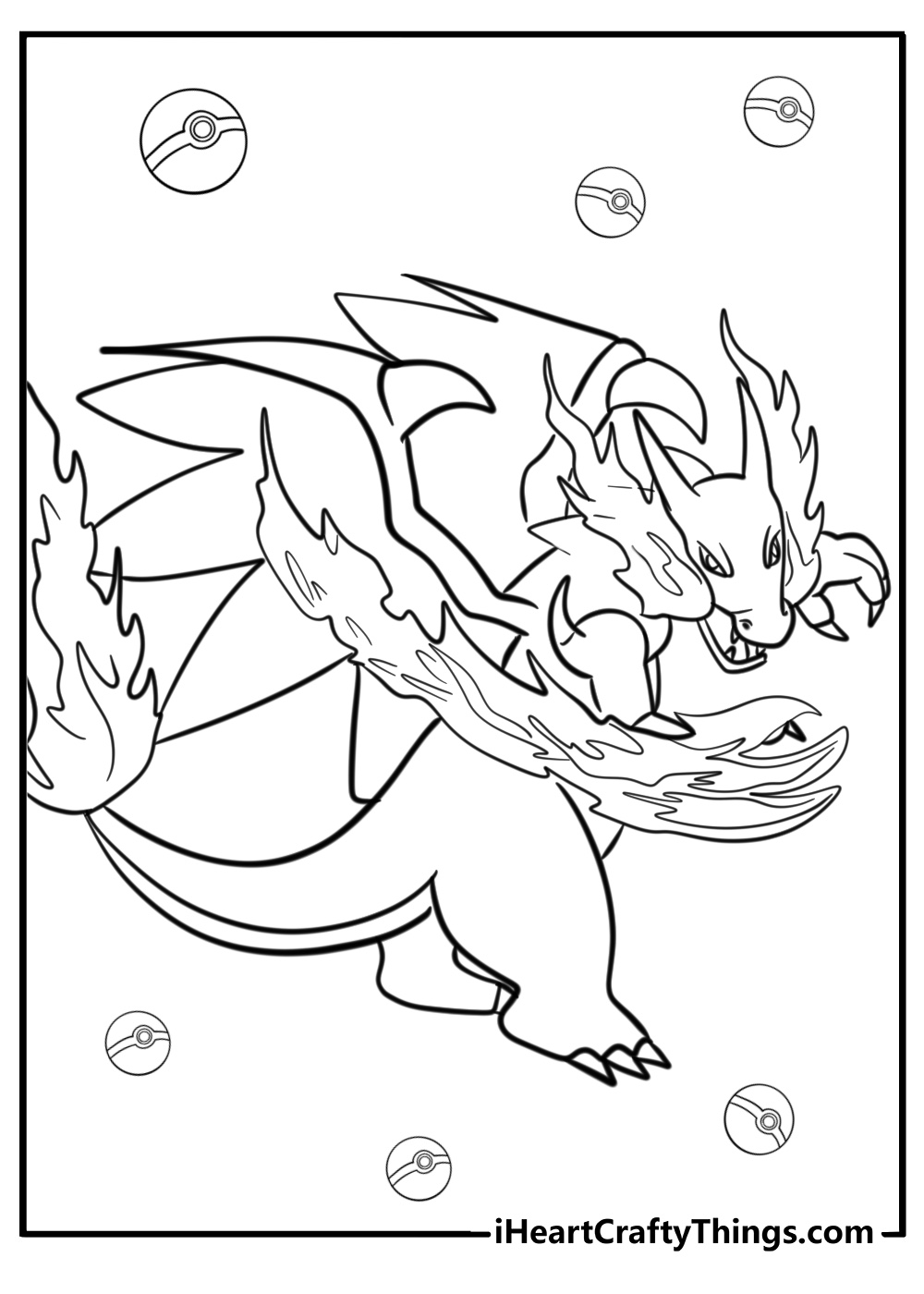 Shiny charizard coloring page