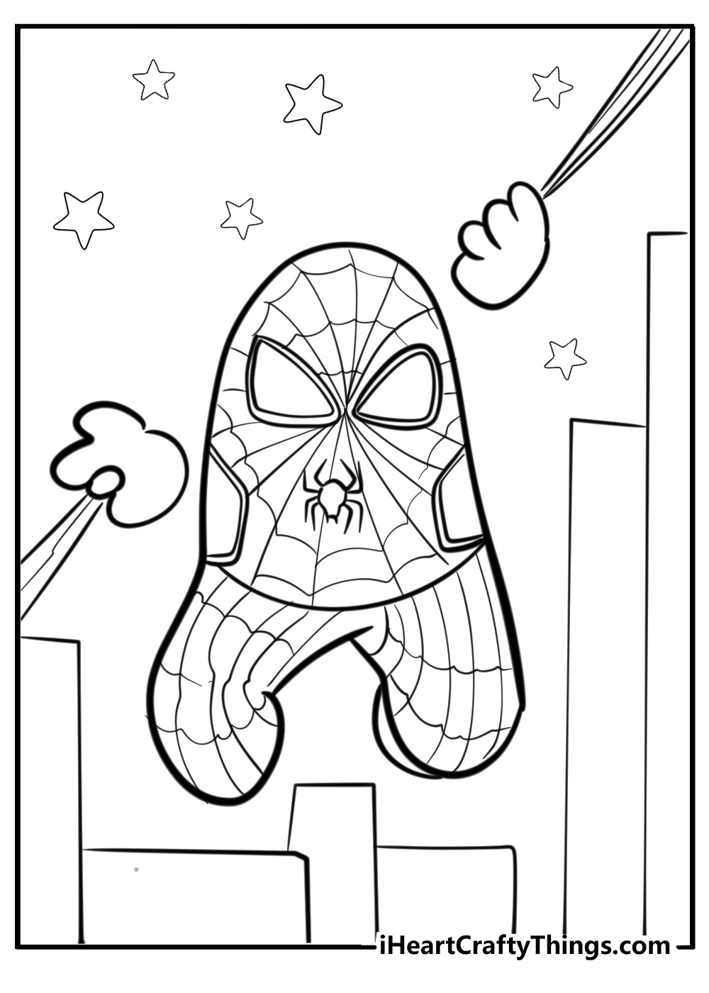 Spiderman among us coloring page