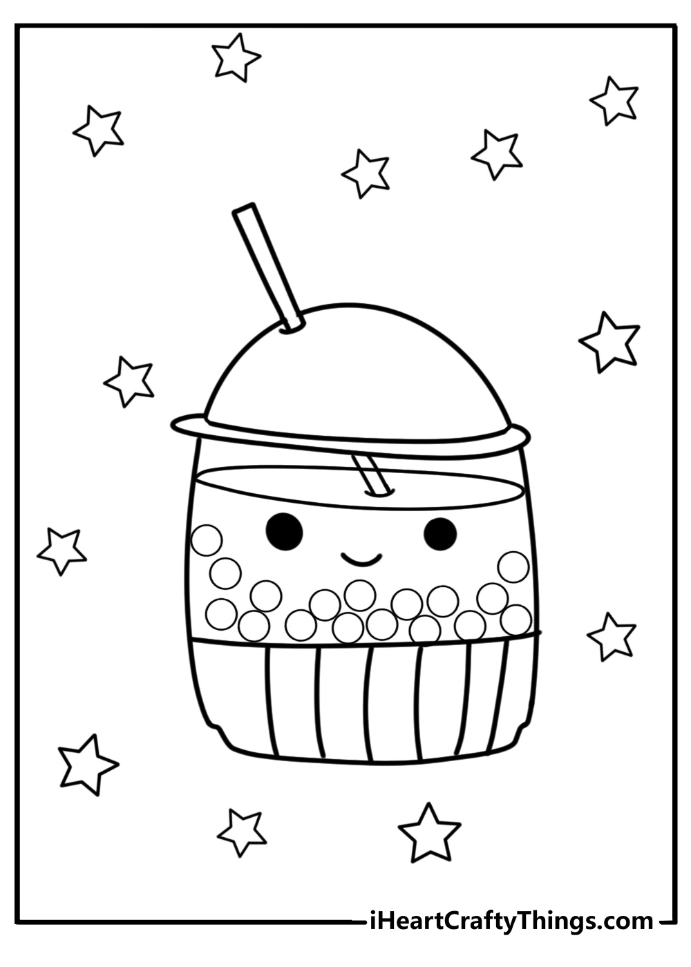 Squishmallow boba coloring pages