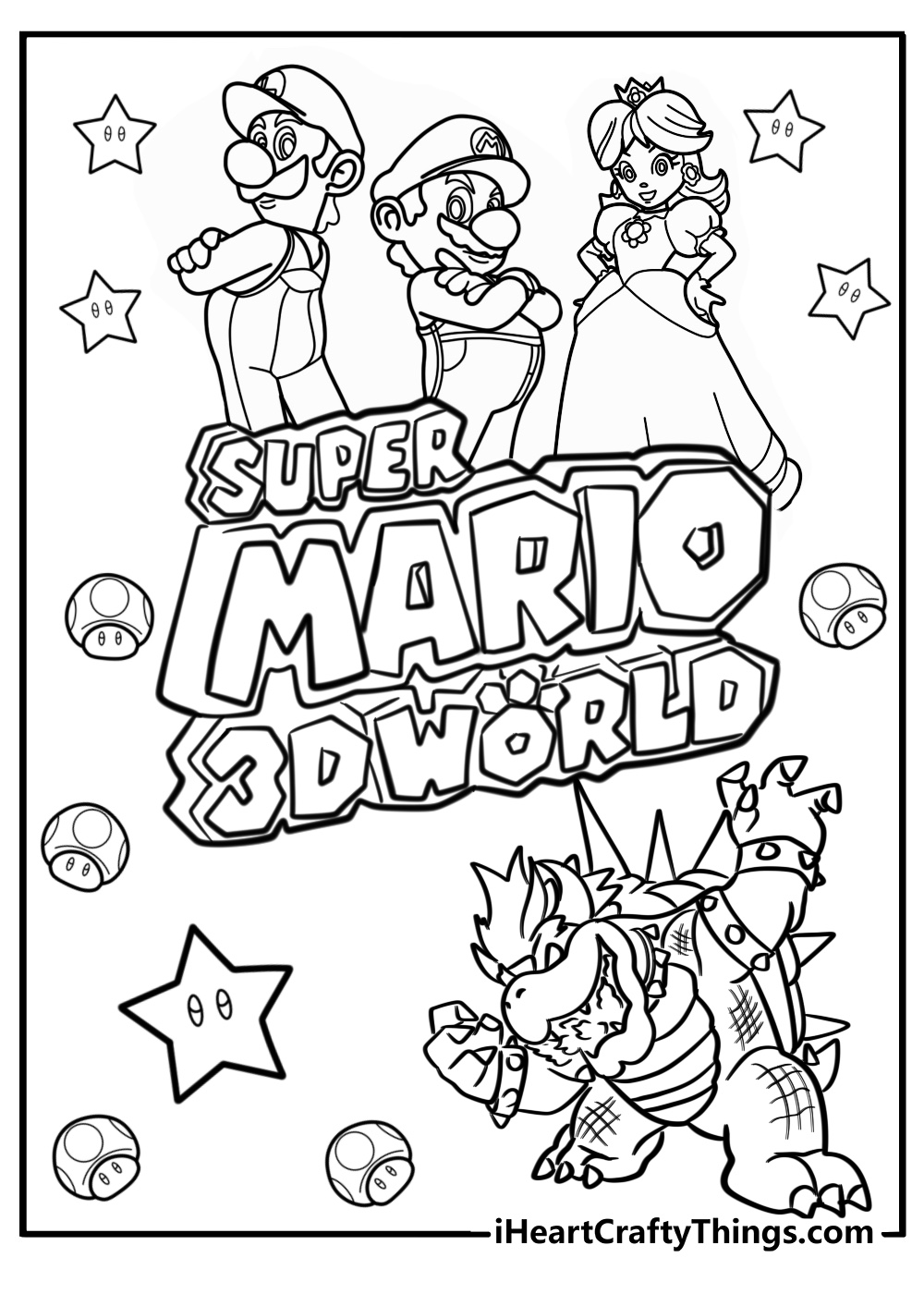 Super mario 3d world bowser's fury coloring pages