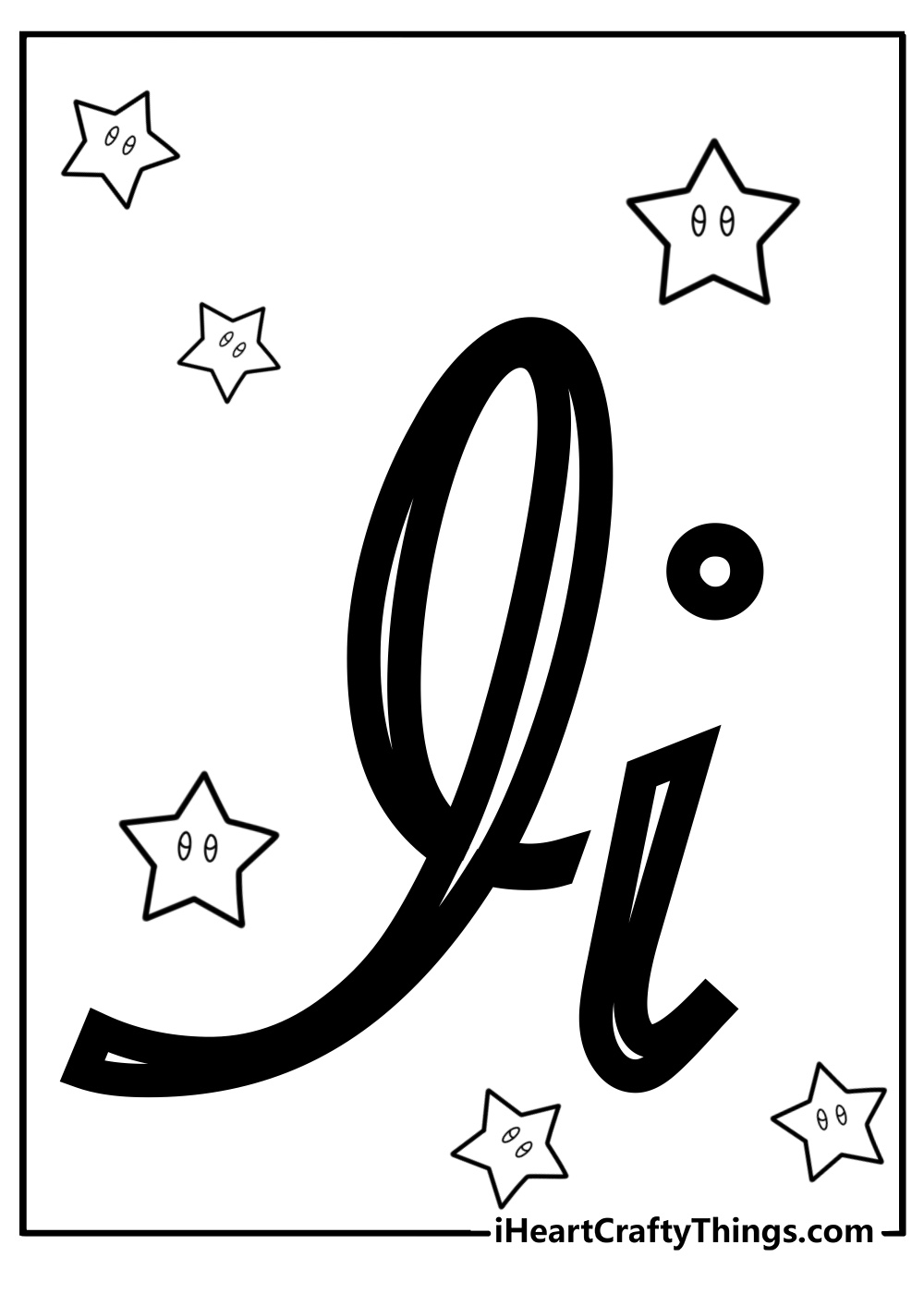 The letter i coloring page