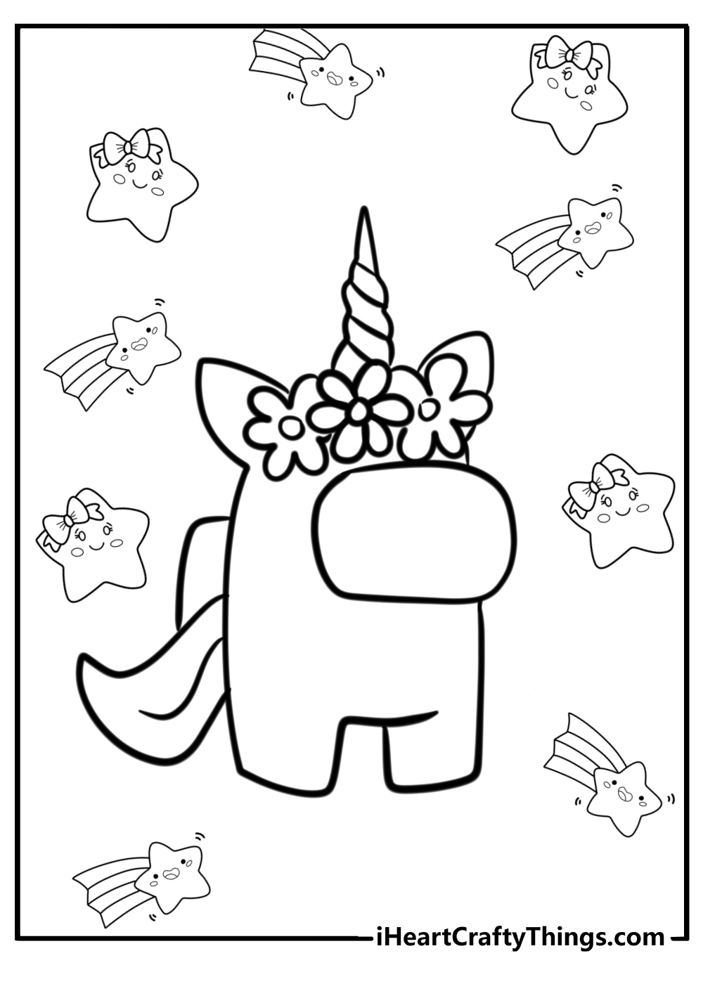 Unicorn among us coloring pages