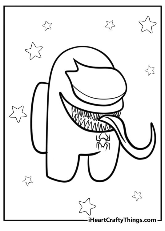Venom among us coloring pages
