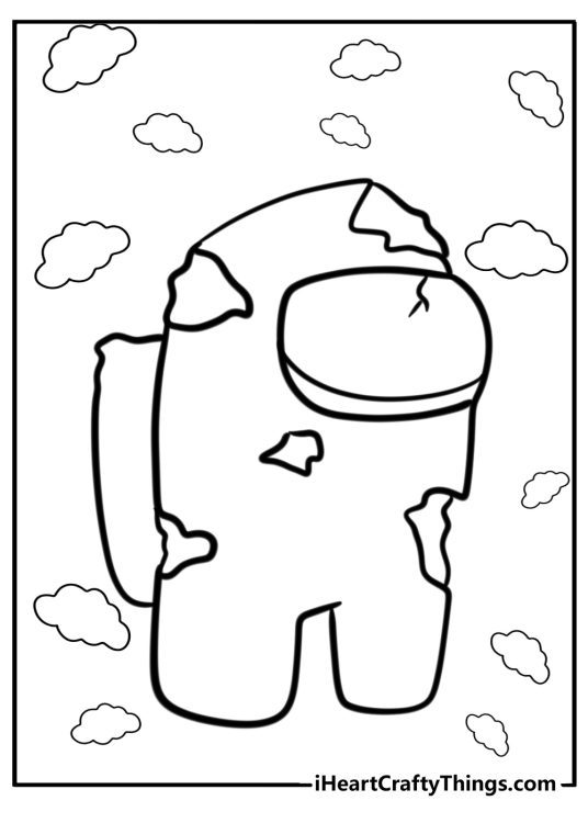 Zombie among us coloring pages