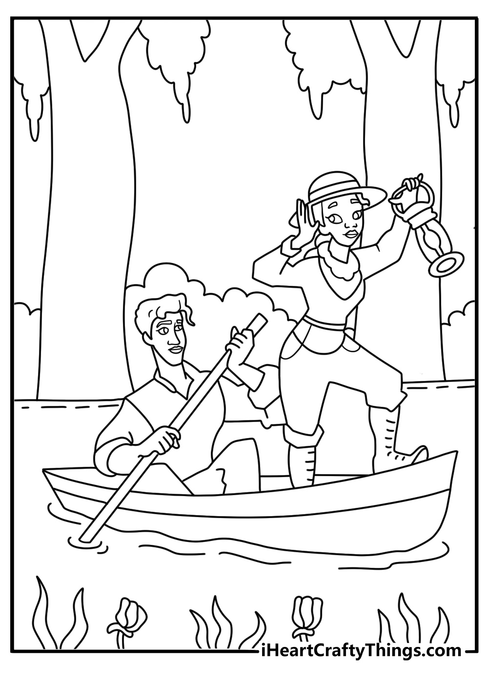 A riverboat passing through New Orleans fills this detailed coloring page