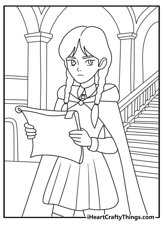 Wednesday follows a hidden map through the academy in this detailed sheet