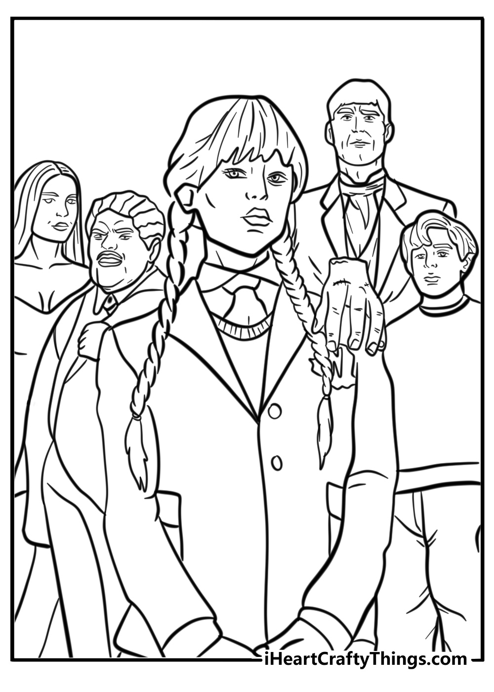 Addams family wednesday coloring page